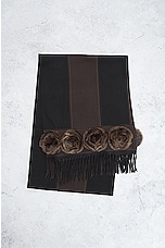 FWRD Renew Fendi Flower Scarf in Brown, view 2, click to view large image.