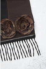 FWRD Renew Fendi Flower Scarf in Brown, view 4, click to view large image.