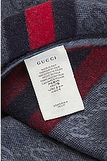 FWRD Renew Gucci Monogram Scarf in Blue, view 5, click to view large image.