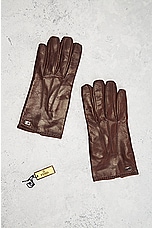 FWRD Renew Fendi Sheepskin Gloves in Dark Brown, view 5, click to view large image.
