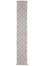 FWRD Renew Louis Vuitton Logo Scarf in Taupe, view 1, click to view large image.