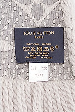 FWRD Renew Louis Vuitton Logo Scarf in Taupe, view 3, click to view large image.