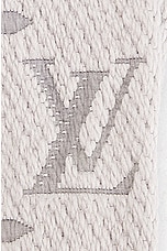 FWRD Renew Louis Vuitton Logo Scarf in Taupe, view 4, click to view large image.