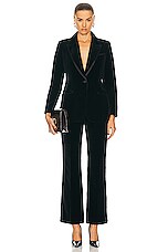 FWRD Renew Gucci Velvet Blazer &amp; Pant Set in Black, view 1, click to view large image.
