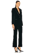 FWRD Renew Gucci Velvet Blazer &amp; Pant Set in Black, view 2, click to view large image.