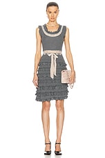 FWRD Renew Dior Cashmere Ruffle Dress in Grey, view 1, click to view large image.