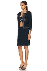 FWRD Renew Chanel Skirt &amp; Jacket Set in Black, view 3, click to view large image.