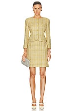 FWRD Renew Chanel 1997 Tweed Jacket &amp; Skirt Set in Yellow, view 1, click to view large image.