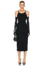 FWRD Renew Dolce &amp; Gabbana Midi Dress in Black, view 4, click to view large image.