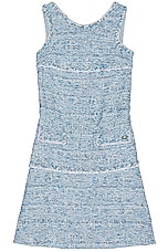 FWRD Renew Chanel Tweed Dress in Blue, view 1, click to view large image.