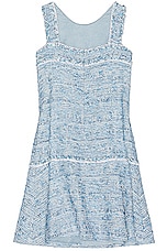 FWRD Renew Chanel Tweed Dress in Blue, view 2, click to view large image.