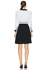 FWRD Renew Chanel Cropped Jacket &amp; Skirt Set in Black & White, view 3, click to view large image.