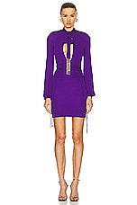 FWRD Renew Gucci Long Sleeve Mini Dress in Purple, view 1, click to view large image.