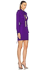 FWRD Renew Gucci Long Sleeve Mini Dress in Purple, view 2, click to view large image.
