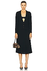 FWRD Renew Chanel Cardigan &amp; Skirt Set in Black, view 1, click to view large image.