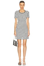 FWRD Renew Fendi Zucca Dress in White & Black, view 1, click to view large image.