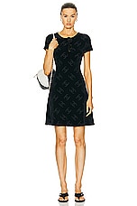 FWRD Renew Chanel Velour Dress in Black, view 1, click to view large image.