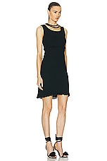 FWRD Renew Chanel Coco Button Dress in Black, view 2, click to view large image.