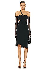 FWRD Renew Gucci Collection By Tom Ford Ruched Midi Dress in Black