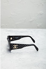 FWRD Renew Chanel Tinted Oversized Sunglasses in Black, view 3, click to view large image.