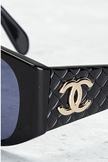 FWRD Renew Chanel Tinted Oversized Sunglasses in Black, view 4, click to view large image.