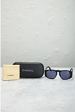 FWRD Renew Chanel Tinted Oversized Sunglasses in Black, view 7, click to view large image.