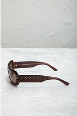 FWRD Renew Chanel Interlocking CC Square Sunglasses in Brown, view 3, click to view large image.