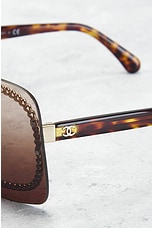 FWRD Renew Chanel Interlocking CC Logo Aviator Sunglasses in Brown, view 4, click to view large image.