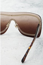 FWRD Renew Chanel Interlocking CC Logo Aviator Sunglasses in Brown, view 6, click to view large image.