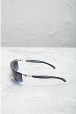 FWRD Renew Chanel Interlocking CC Logo Shield Sunglasses in Blue, view 3, click to view large image.