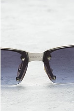 FWRD Renew Chanel Interlocking CC Logo Shield Sunglasses in Blue, view 6, click to view large image.