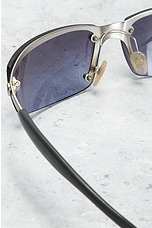 FWRD Renew Chanel Interlocking CC Logo Shield Sunglasses in Blue, view 8, click to view large image.