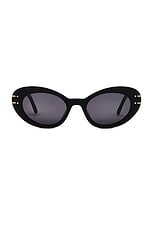 FWRD Renew Dior Cat Eye Tinted Sunglasses in Black, view 1, click to view large image.