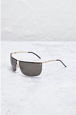 FWRD Renew Gucci Tinted Shield Sunglasses in Black, view 2, click to view large image.