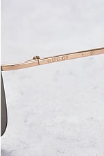 FWRD Renew Gucci Tinted Shield Sunglasses in Black, view 4, click to view large image.