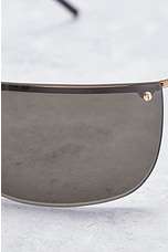 FWRD Renew Gucci Tinted Shield Sunglasses in Black, view 6, click to view large image.