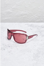 FWRD Renew Gucci Tinted Shield Sunglasses in Red, view 2, click to view large image.