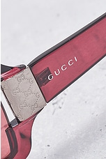 FWRD Renew Gucci Tinted Shield Sunglasses in Red, view 4, click to view large image.