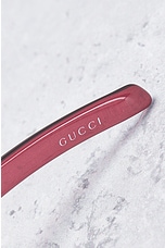 FWRD Renew Gucci Tinted Shield Sunglasses in Red, view 5, click to view large image.