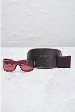 FWRD Renew Gucci Tinted Shield Sunglasses in Red, view 8, click to view large image.