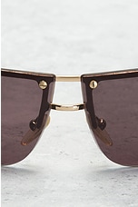 FWRD Renew Gucci Tinted Shield Sunglasses in Brown, view 6, click to view large image.