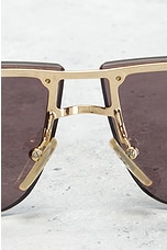 FWRD Renew Gucci Tinted Shield Sunglasses in Brown, view 7, click to view large image.
