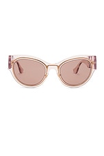 FWRD Renew Versace Tinted Cat Eye Sunglasses in Pink, view 1, click to view large image.