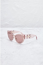 FWRD Renew Versace Tinted Cat Eye Sunglasses in Pink, view 2, click to view large image.