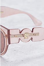 FWRD Renew Versace Tinted Cat Eye Sunglasses in Pink, view 4, click to view large image.