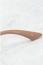 FWRD Renew Versace Tinted Shield Sunglasses in Brown, view 4, click to view large image.