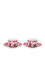 FWRD Renew Hermes Balcon du Guadalquivir Cup &amp; Saucer Set of 2 in Red, view 1, click to view large image.