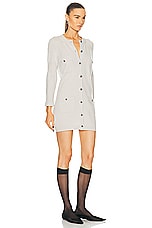 FWRD Renew Chanel Long Button Cardigan in Ecru, view 3, click to view large image.
