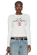 FWRD Renew Chanel Cashmere Sweater in White, view 1, click to view large image.