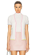 FWRD Renew Chanel Cashmere Top &amp; Cardigan Set in Multi Ecru, view 1, click to view large image.